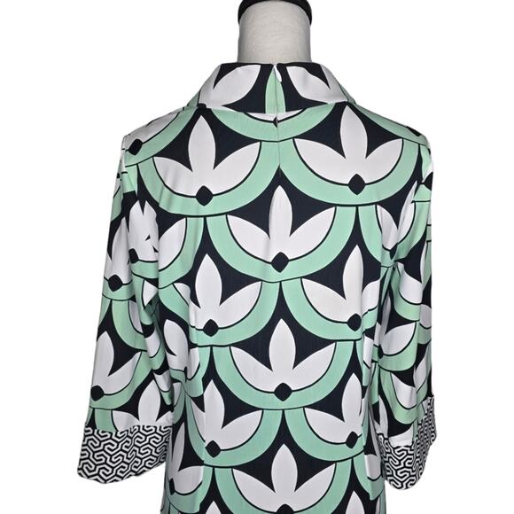 J. McLaughlin Catalina Sheath Midi Dress Geometric Floral Print Size M - Picture 6 of 10
